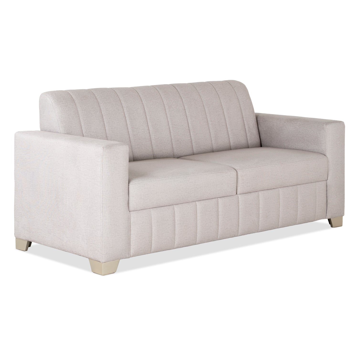 Sofá 3 Puestos Decko Velvet Anika Sand, Champaña