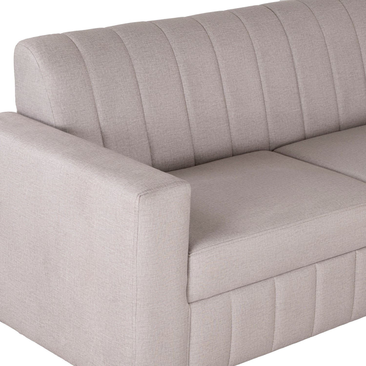 Sofá 3 Puestos Decko Velvet Anika Sand, Champaña