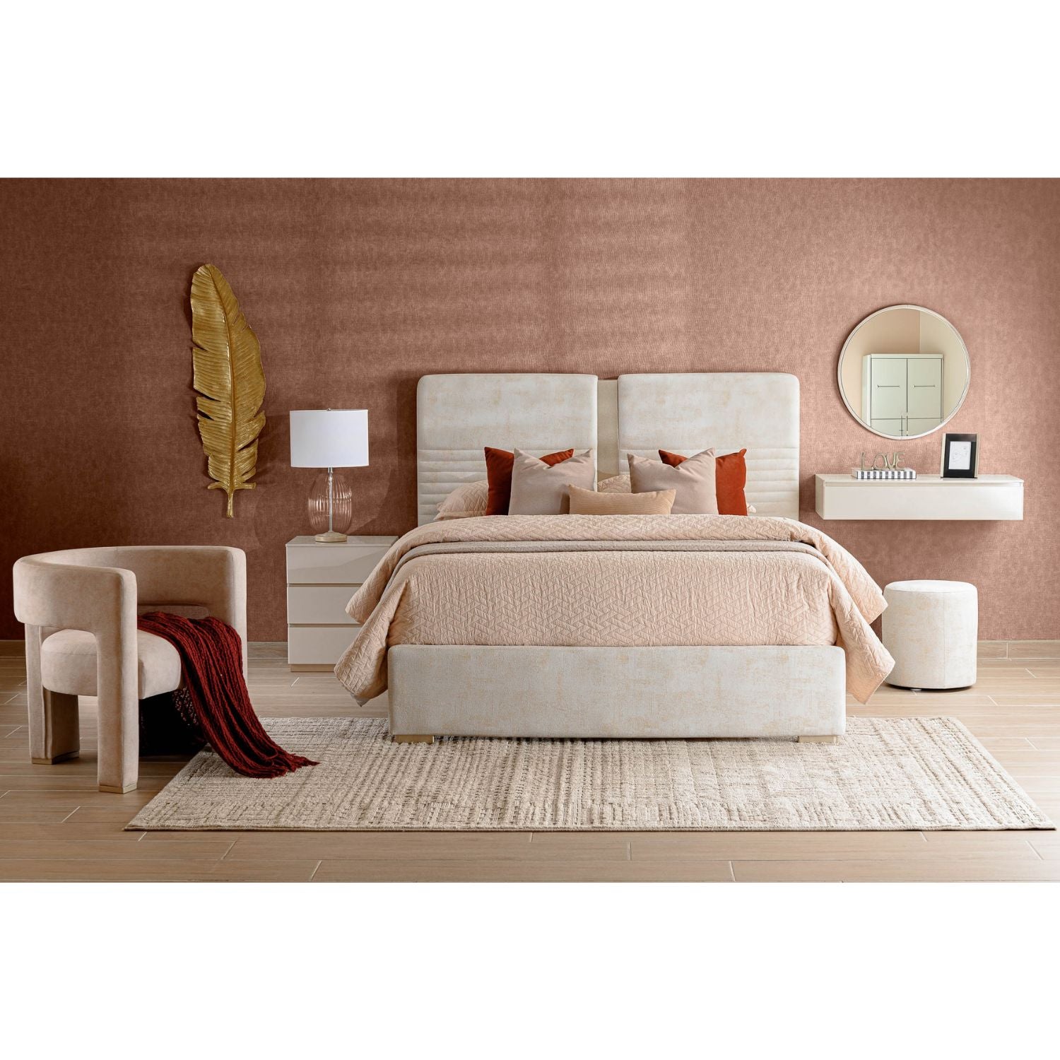 Cama Semi Doble Moratti Crudo, Champaña