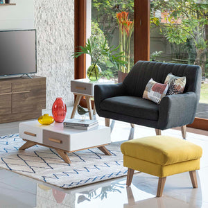 Sofá 2 Puestos Lugo Microfibra Dorsey Gris, Natural