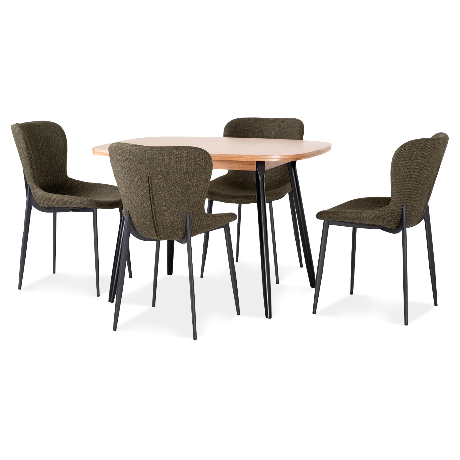 Comedor 4 Puestos Theo Lino Oliva Natural