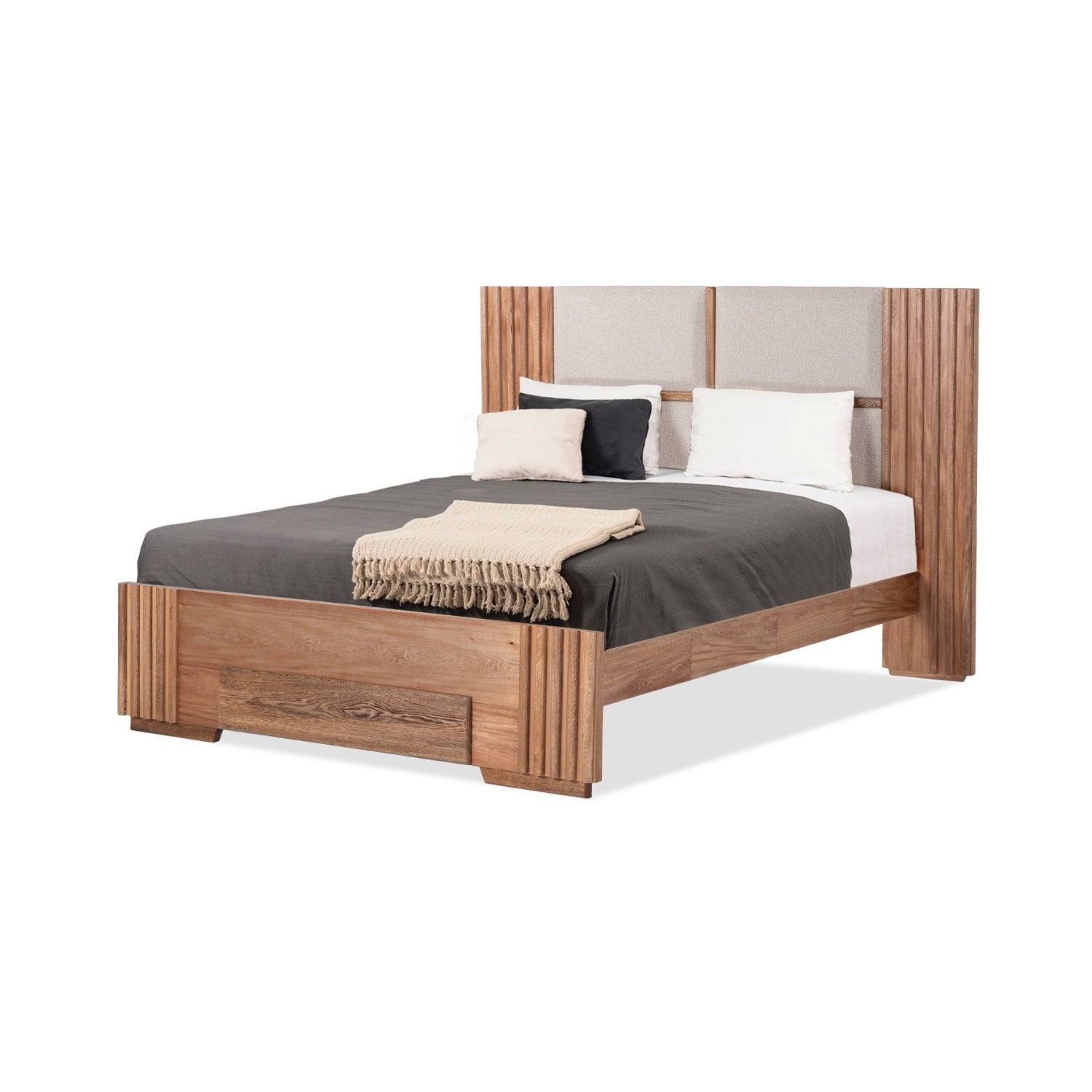 Cama Doble Texas Eurolino Beige, Natural