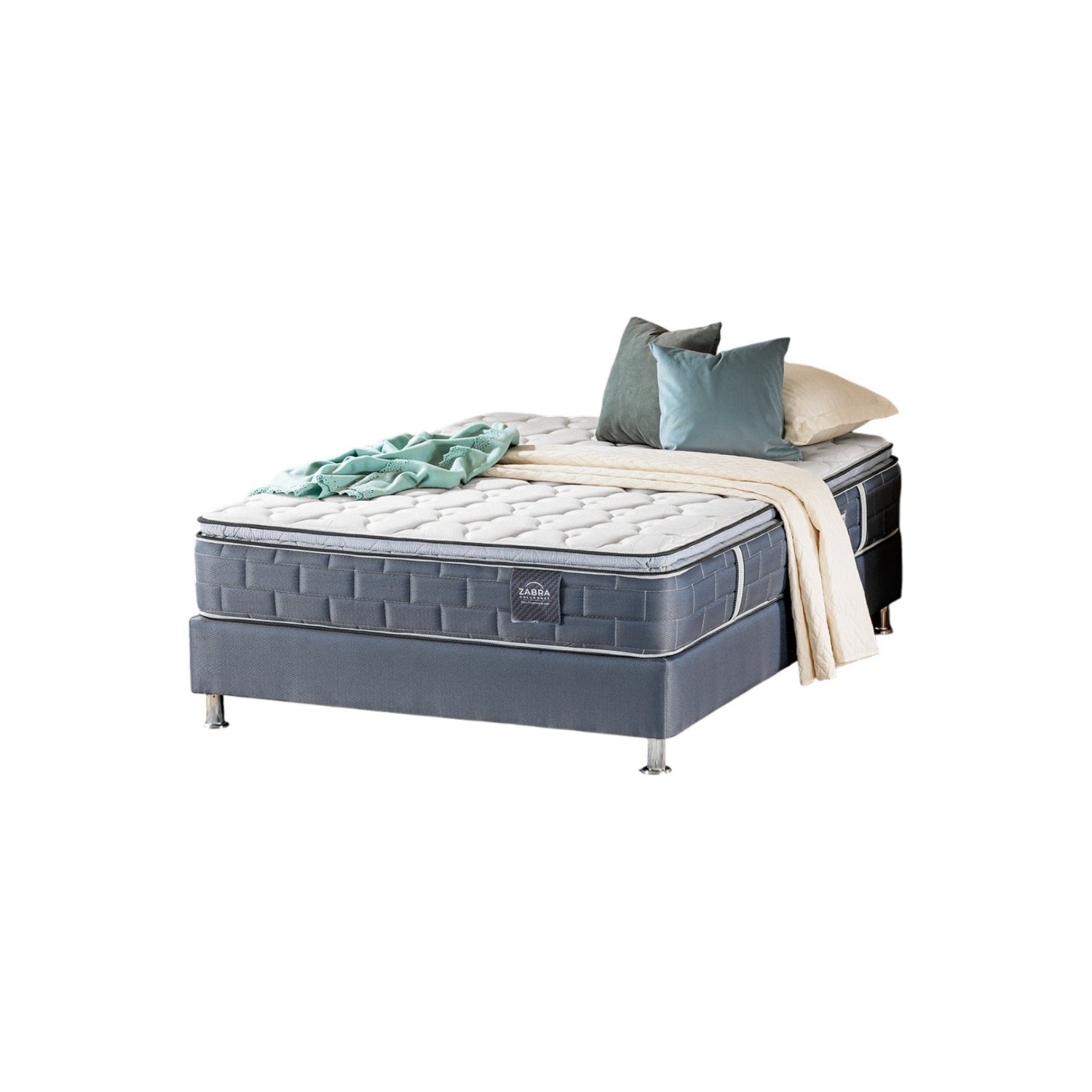 Colchón Doble 140X190X30 Lexus Pillow top + Somier movemento gris PAR