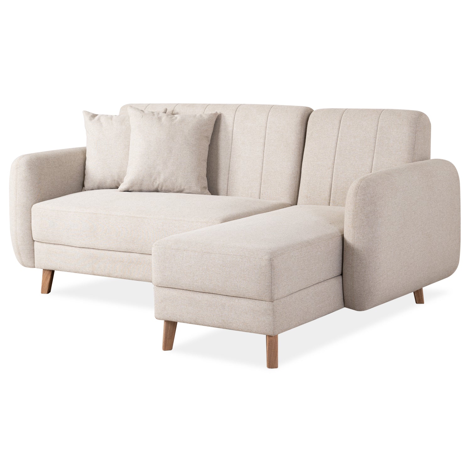 Sofá en L Alissa Lino Verona Beige, Natural