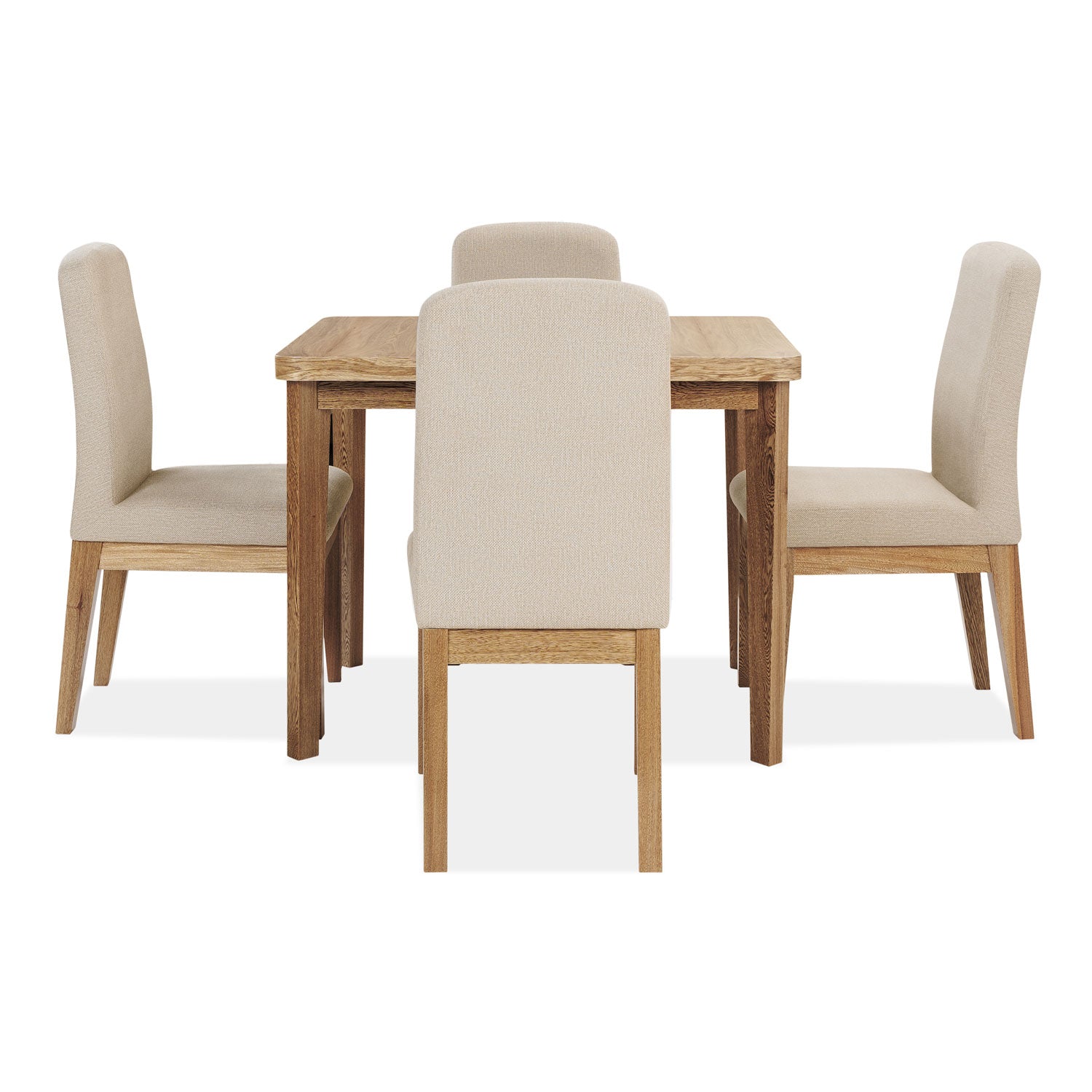 Comedor 4 Puestos Milu Microfibra Beige, Natural