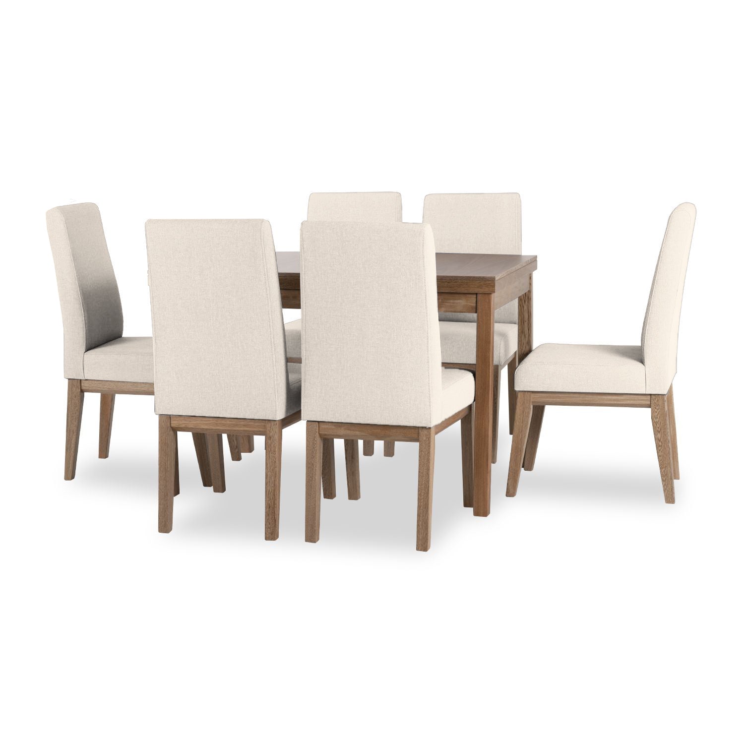 Comedor 6 Puestos Walcot Velvet Chalet Marfil, Natural
