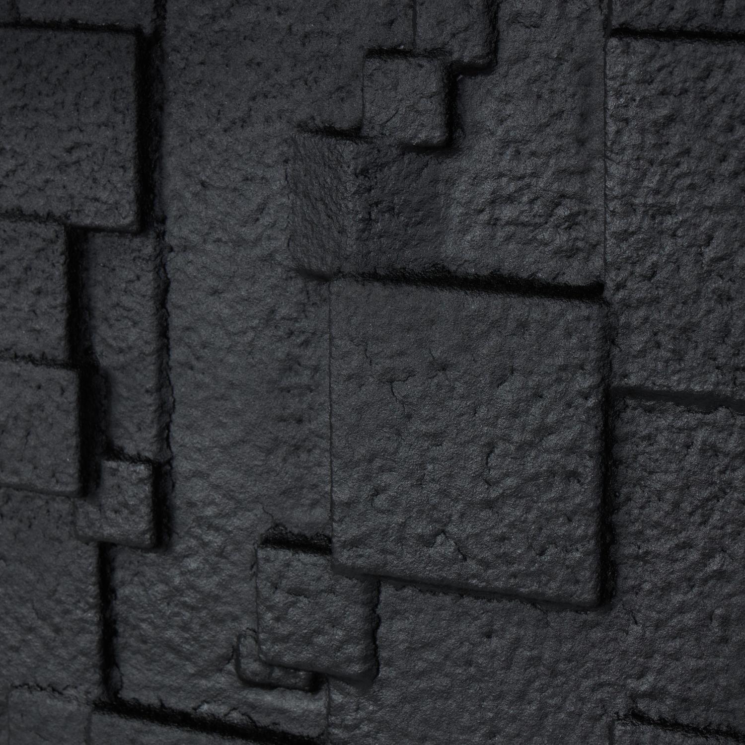 Cuadro Decorativo 80X61 Negro Cuadrados Abstractos
