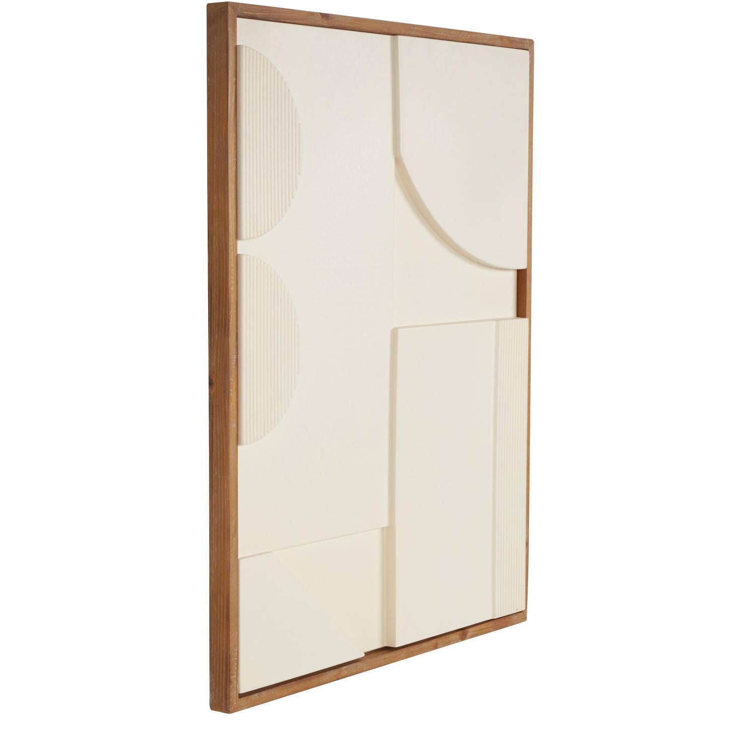 Cuadro Decorativo 76X60X3 Beige Geometria Abstracta
