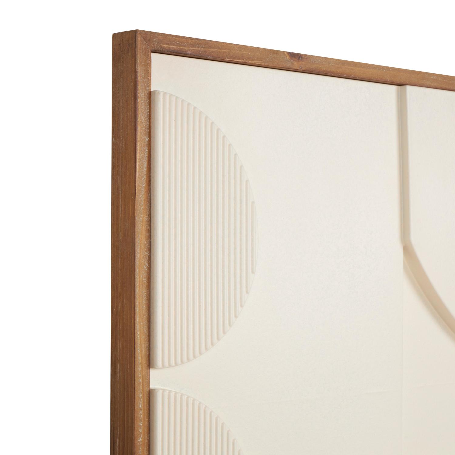 Cuadro Decorativo 76X60X3 Beige Geometria Abstracta