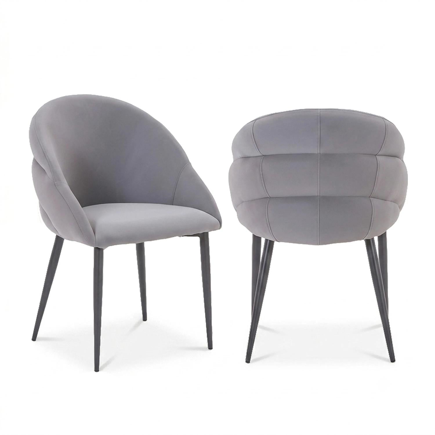 2 Sillas de Comedor Toscana Velvet Plata