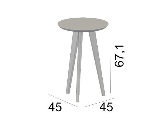Mesa de Noche Andry Gris, Natural