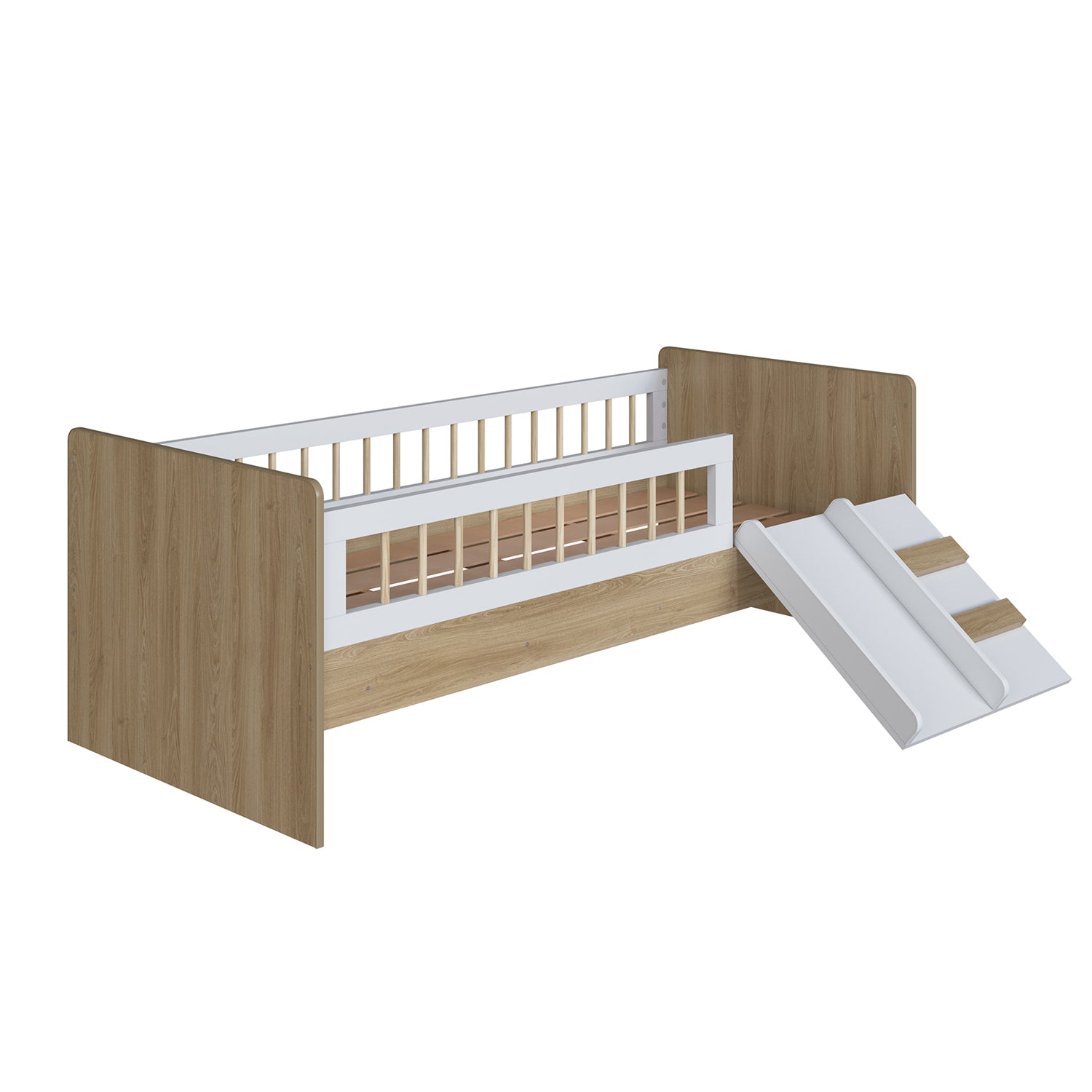 Cama Infantil 0.90 Alexa Natural, Blanco