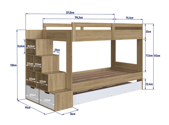 Camarote 0.90 Derby Natural Blanco