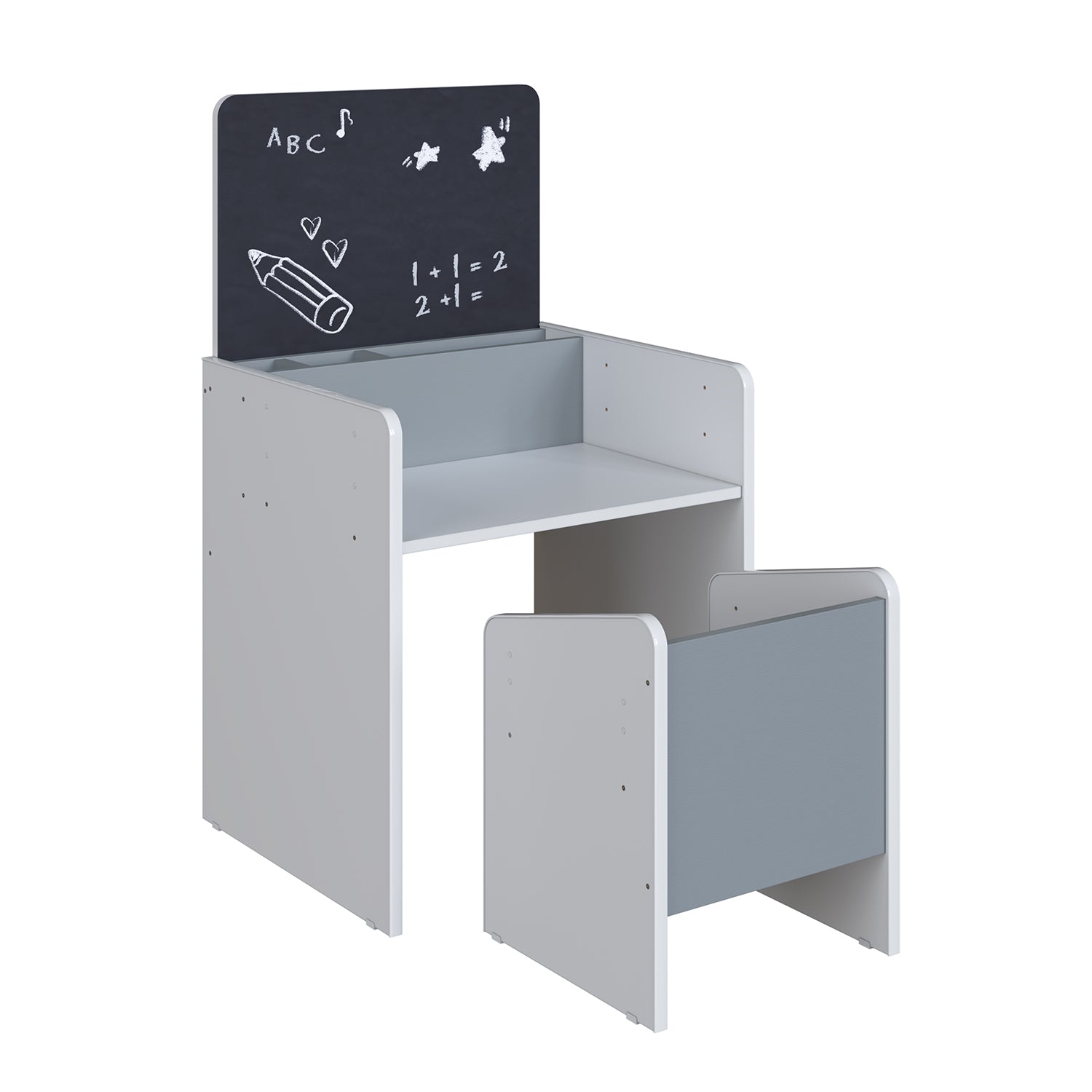 Escritorio Abby + Silla Blanco, Azul