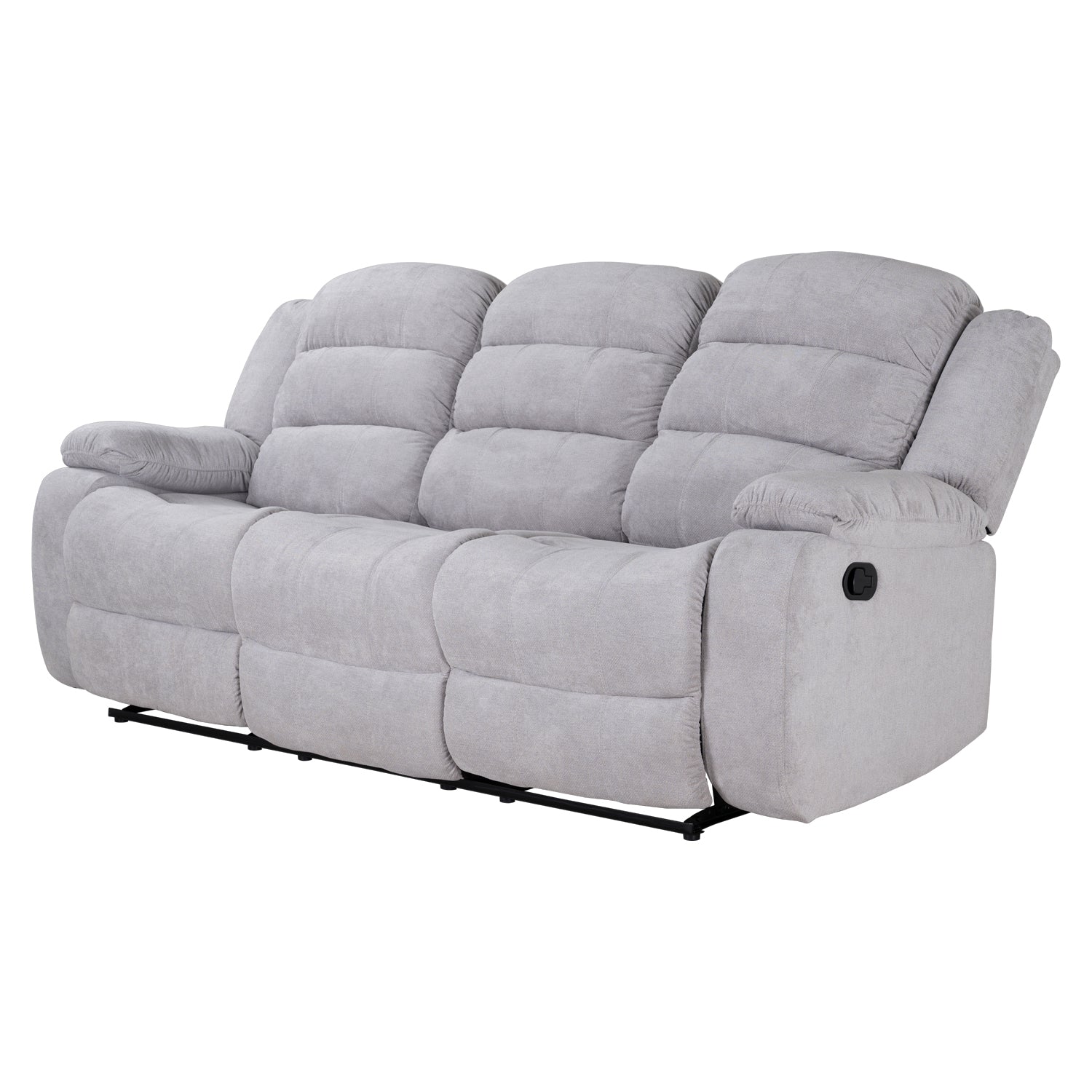 Sofá Reclinable 3 Puestos Nico Microfibra Plata
