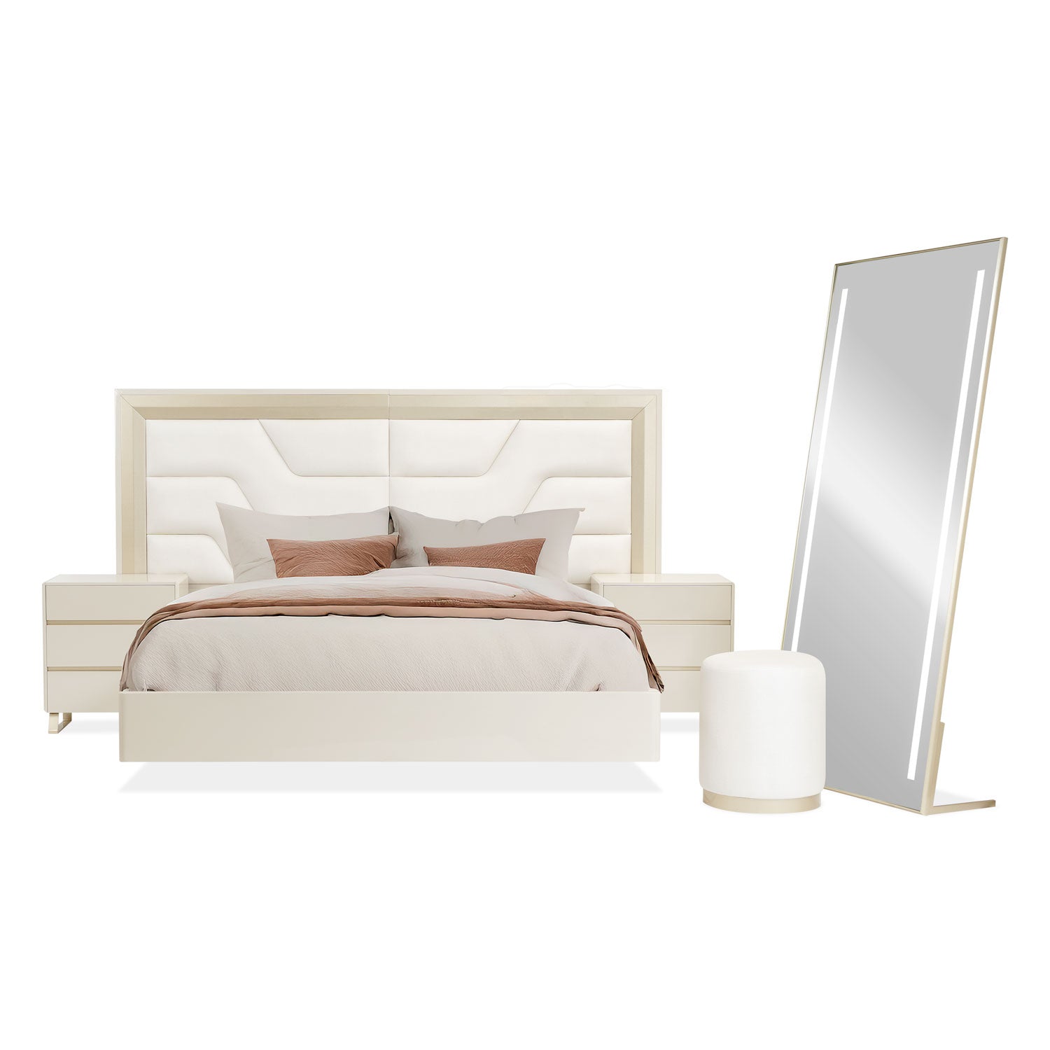 Cama Queen Bulgari Eurolino Perla, Champaña