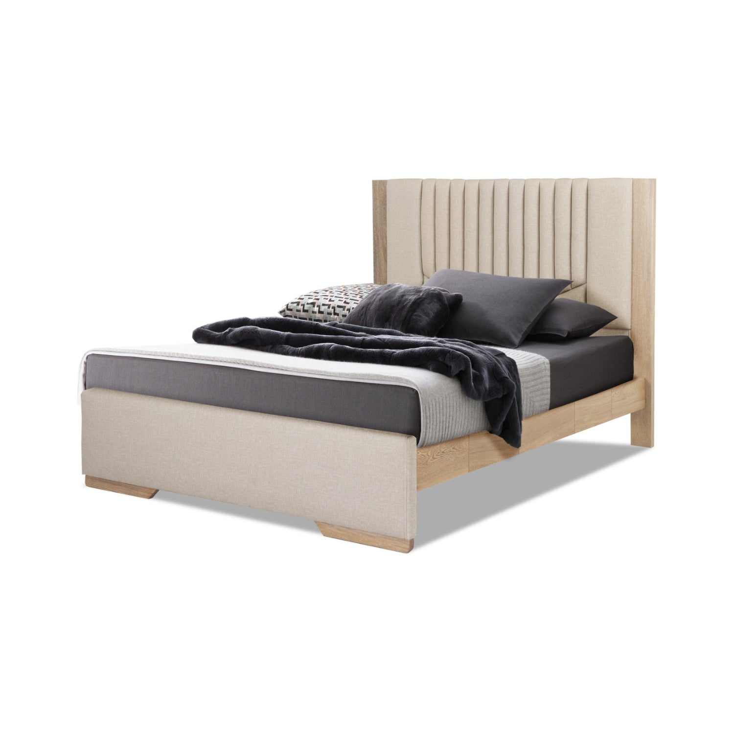 Cama Semi Doble Moscu Eurolino Marfil, Natural