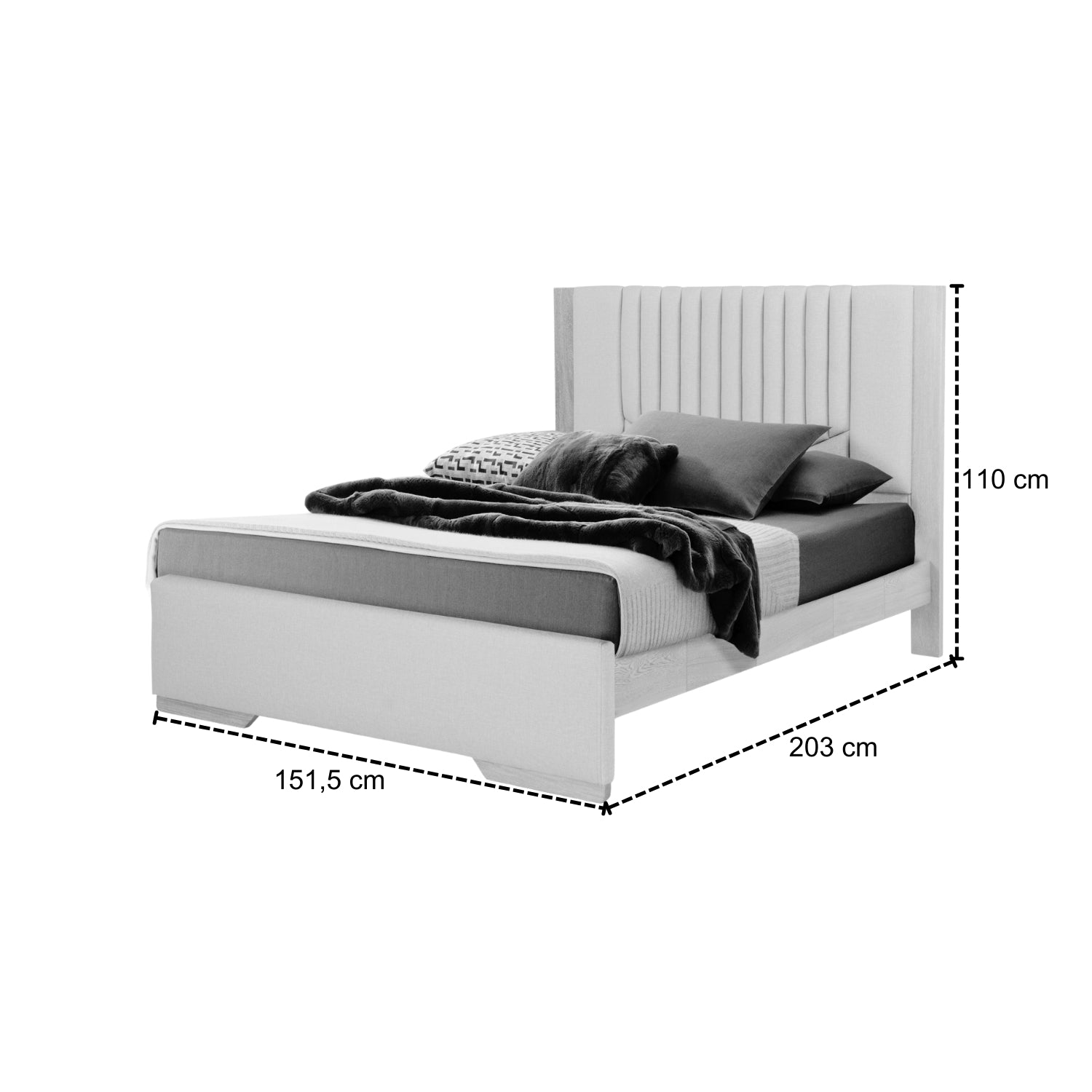 Cama Doble Moscu Eurolino Marfil, Natural