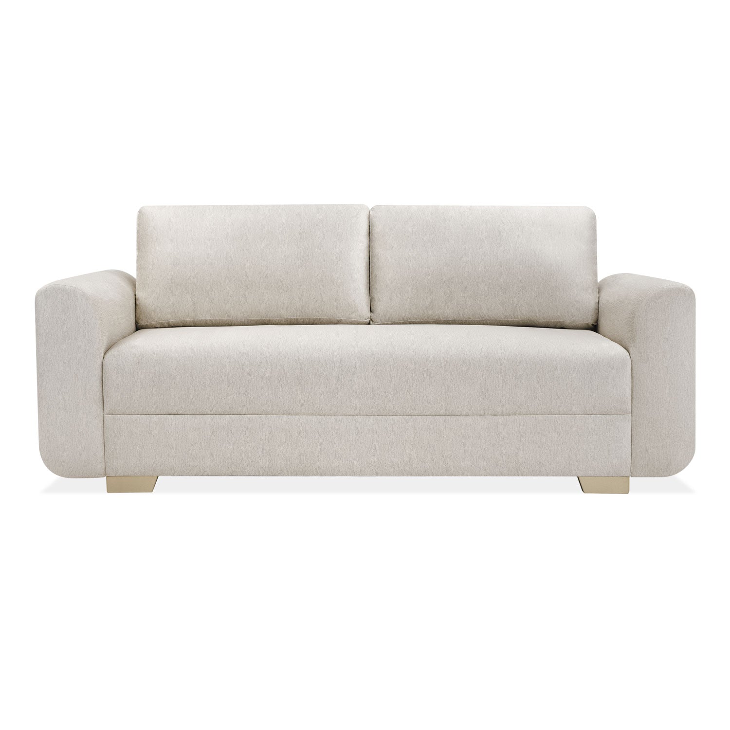 Sofá 3 Puestos Milu Velvet Suprema Sand, Champaña