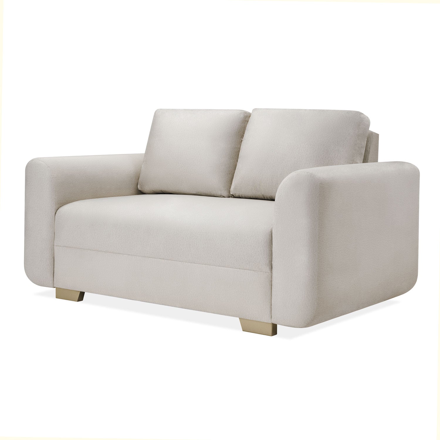 Sofá 2 Puestos Milu Velvet Suprema Sand, Champaña