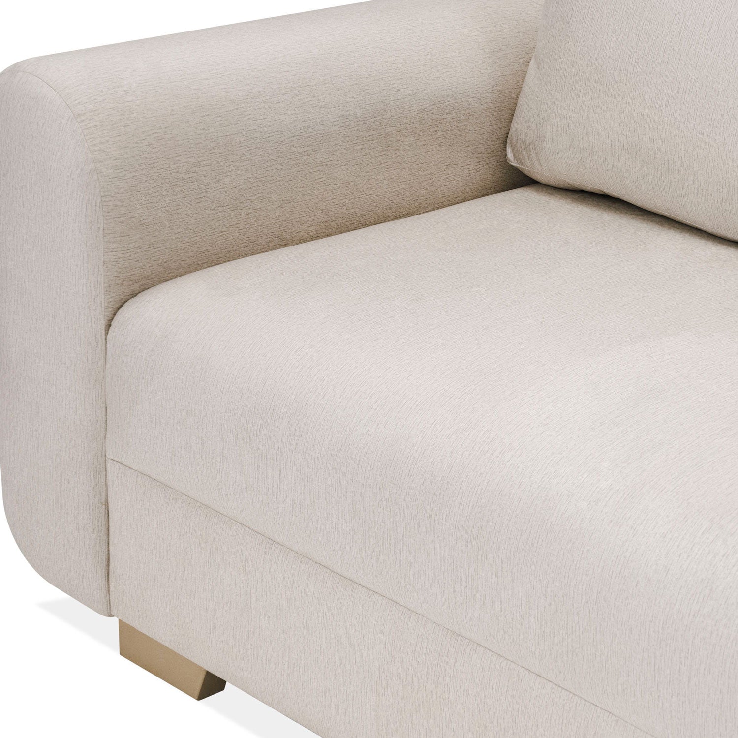 Sofá 3 Puestos Milu Velvet Suprema Sand, Champaña