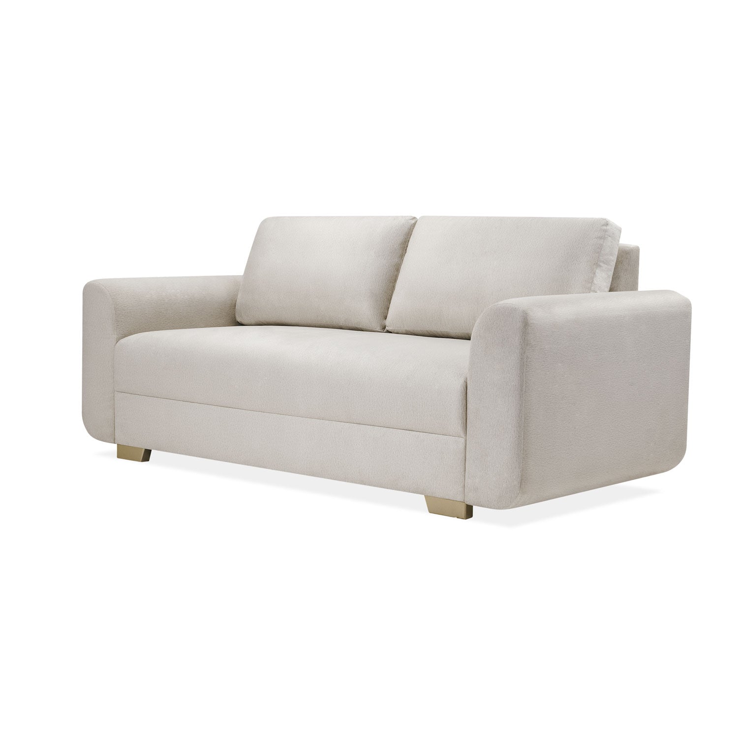 Sofá 3 Puestos Milu Velvet Suprema Sand, Champaña