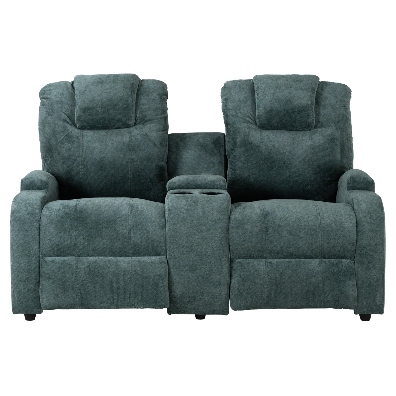 Sofá Reclinable 2 Puestos Matti Microfibra Verde