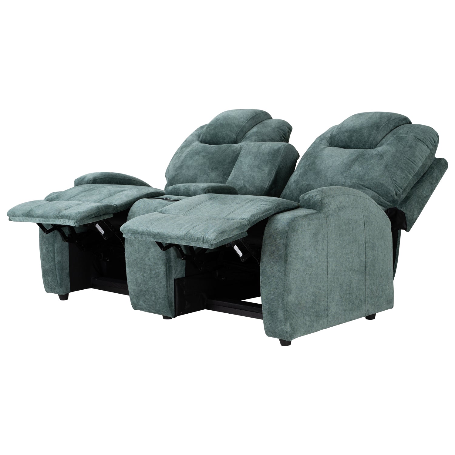 Sofá Reclinable 2 Puestos Matti Microfibra Verde