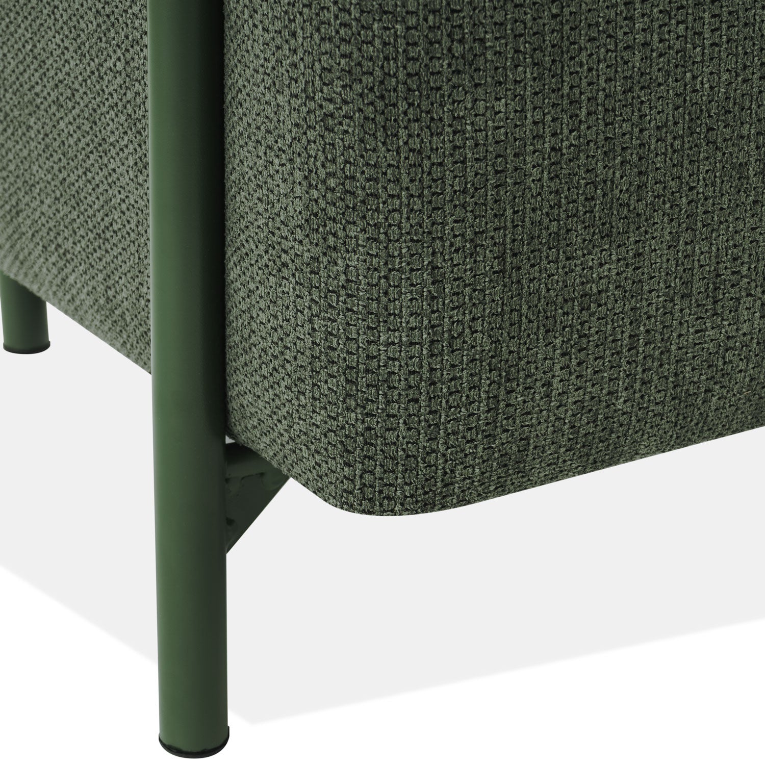 Puff Arthur Lino Verde Olivo Cuadrado