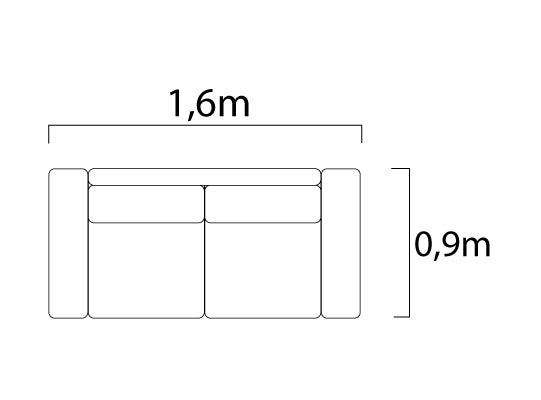 Sófa Reclinable 2 Puestos Nico Velvet Gris*