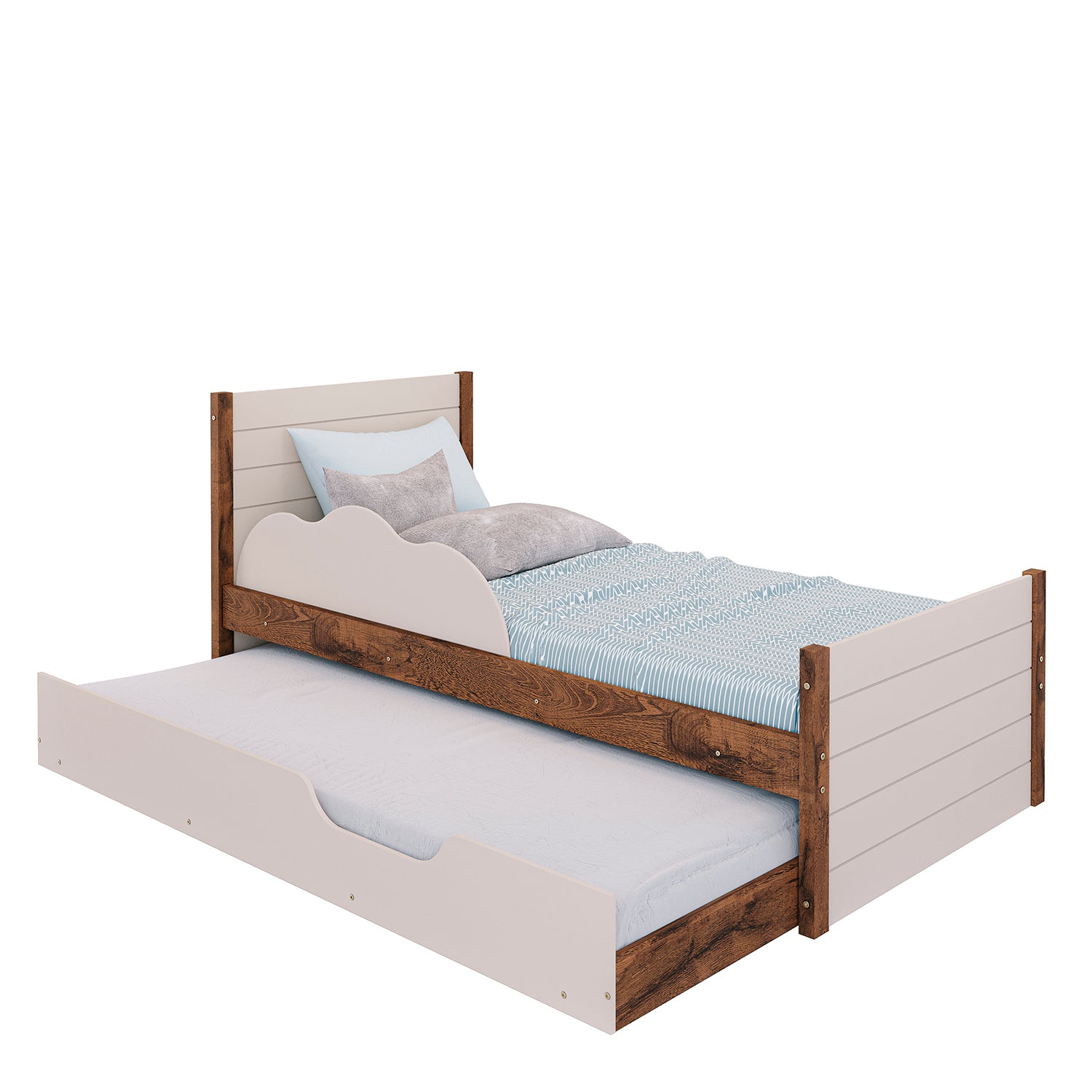 Cama Nido 1.00 Gerry Off White, Natural Oscuro*