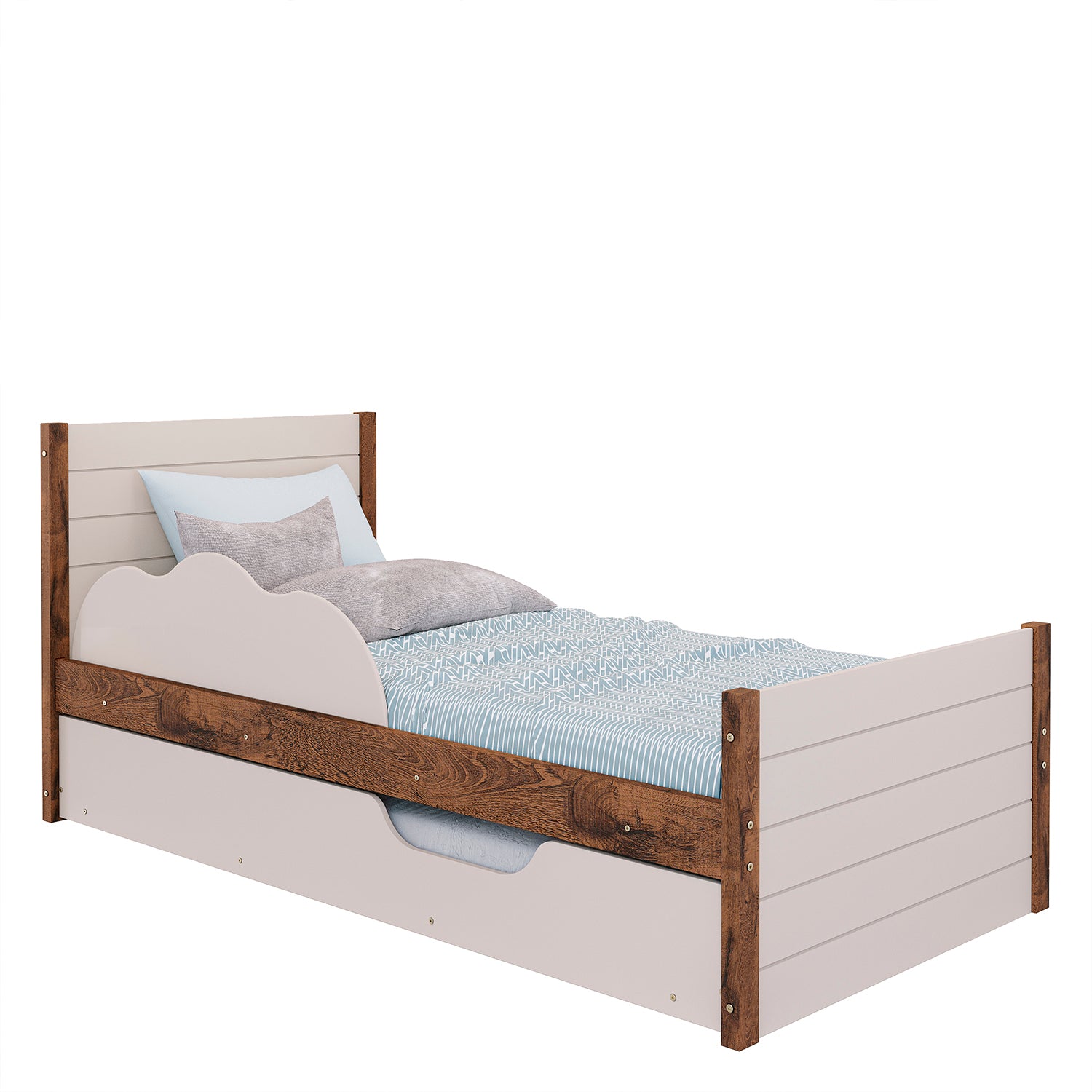 Cama Nido 1.00 Gerry Off White, Natural Oscuro*