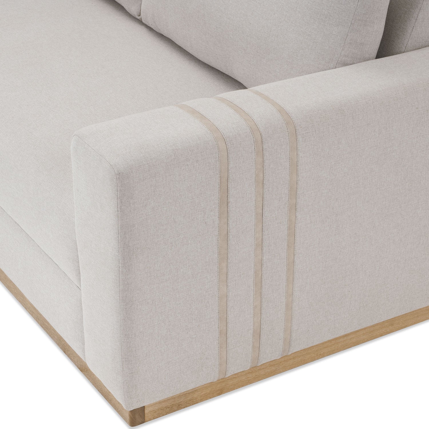 Sofa 2 Puestos Montana Lino Taupe, Natural