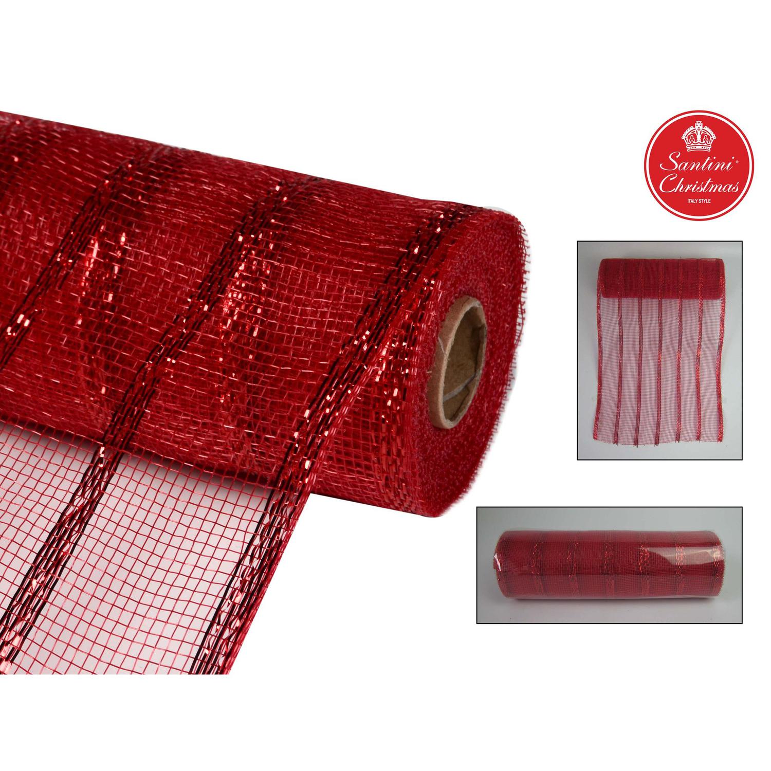 Malla 25X823Cm rojo Navidad F241