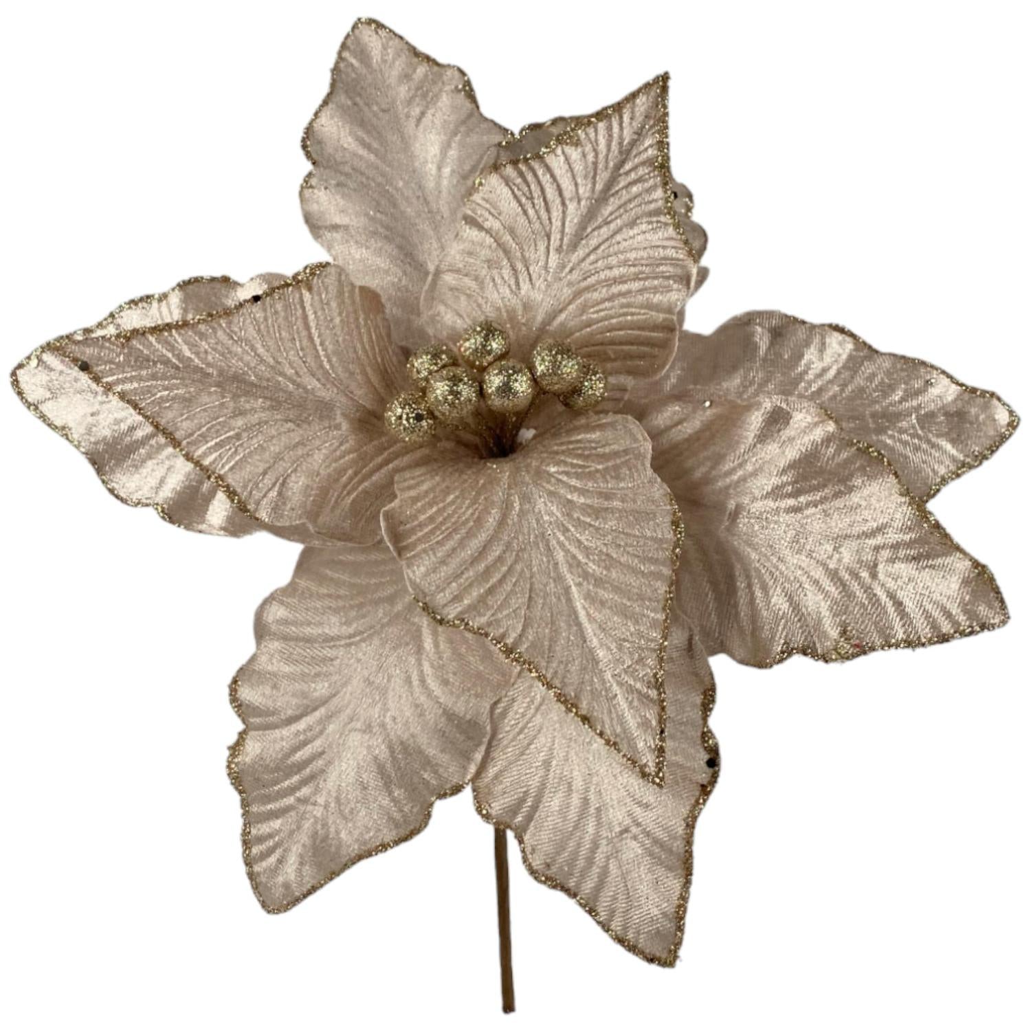 Rama 30X25Cm Flor Navidad Oro   F241