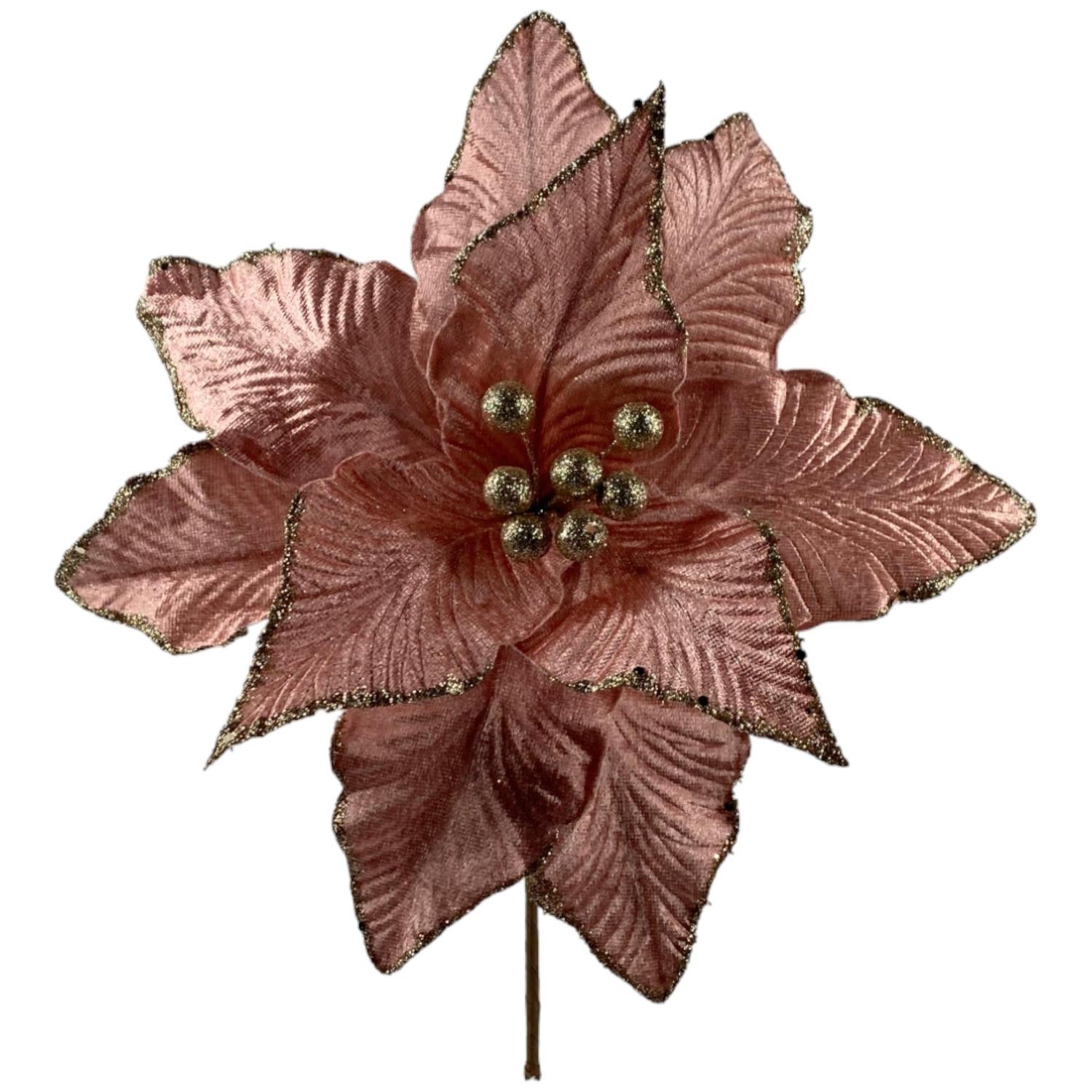 Rama 30X25Cm Flor Navidad Rosa   F241
