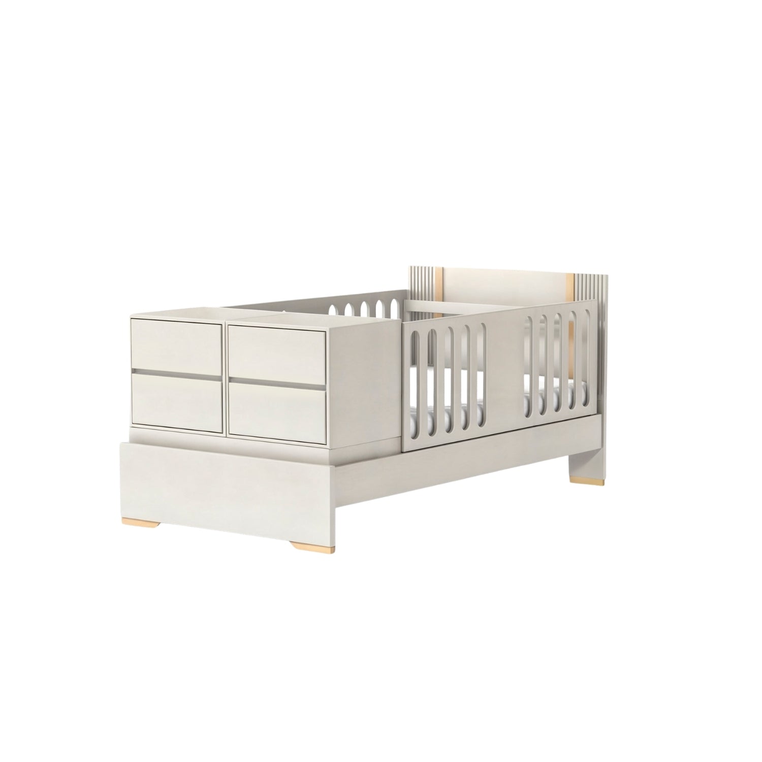 Cama Cuna 1.00 Almeira Off White, Champaña