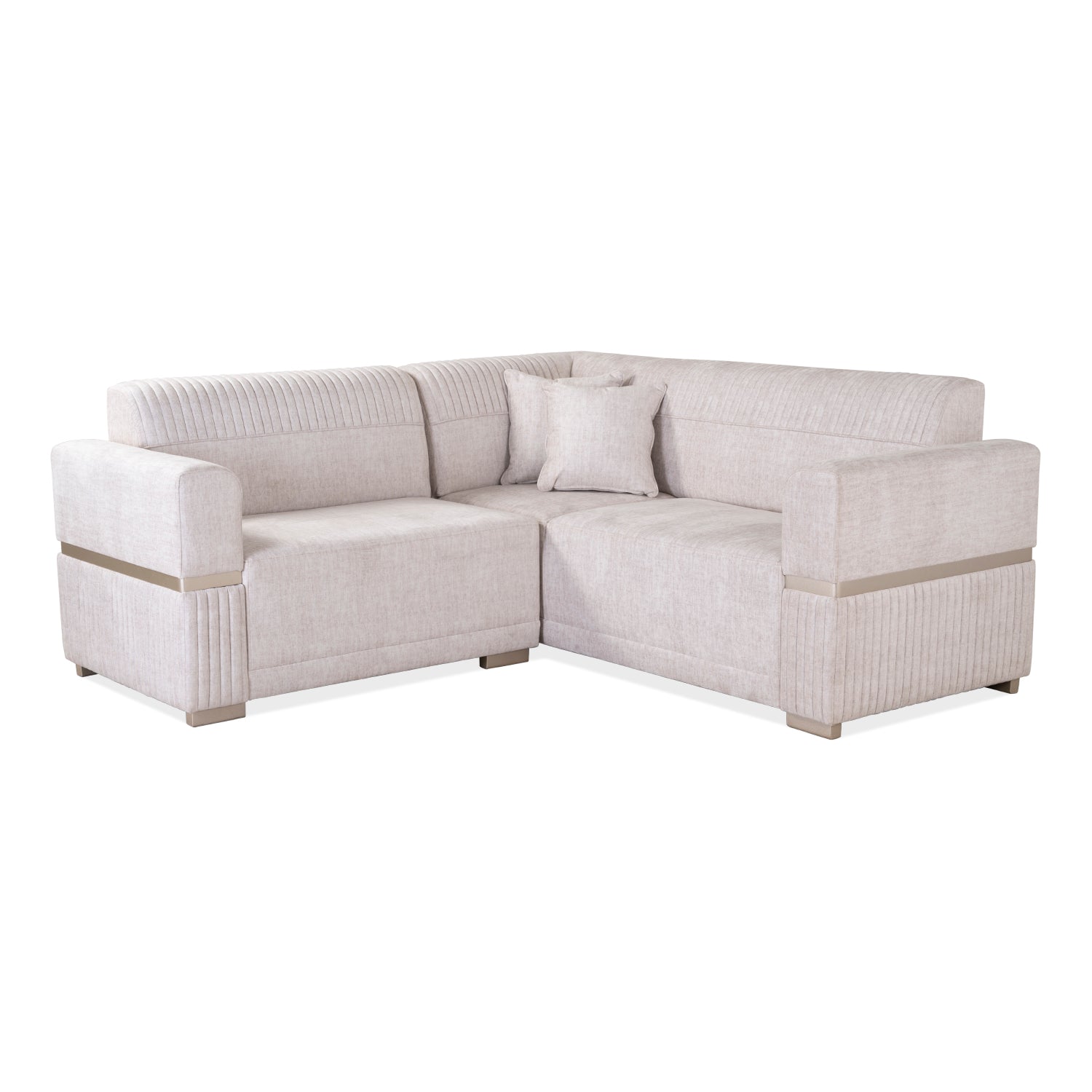 Sofá en L Dhara Velvet Atlas Marmol, Champaña