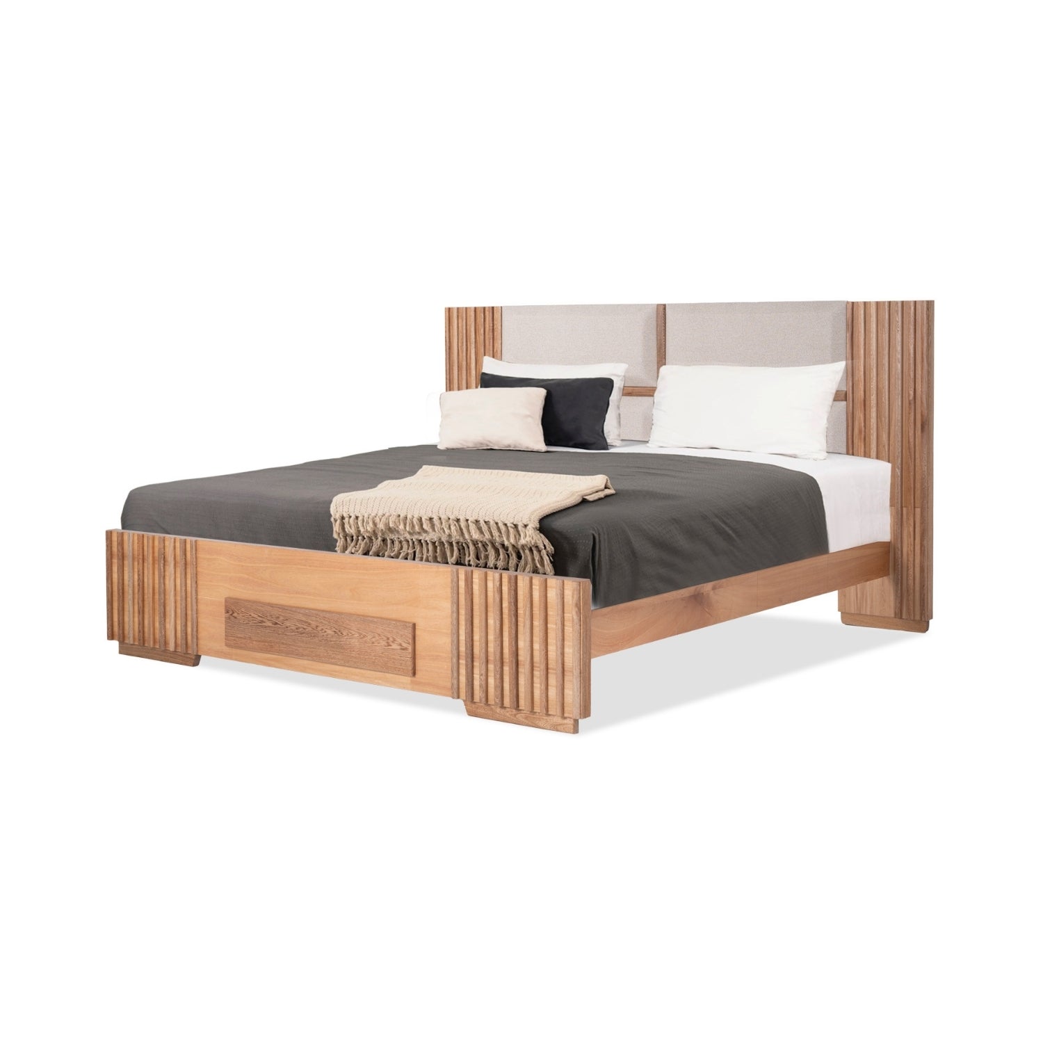 Cama King Texas Eurolino Beige, Natural