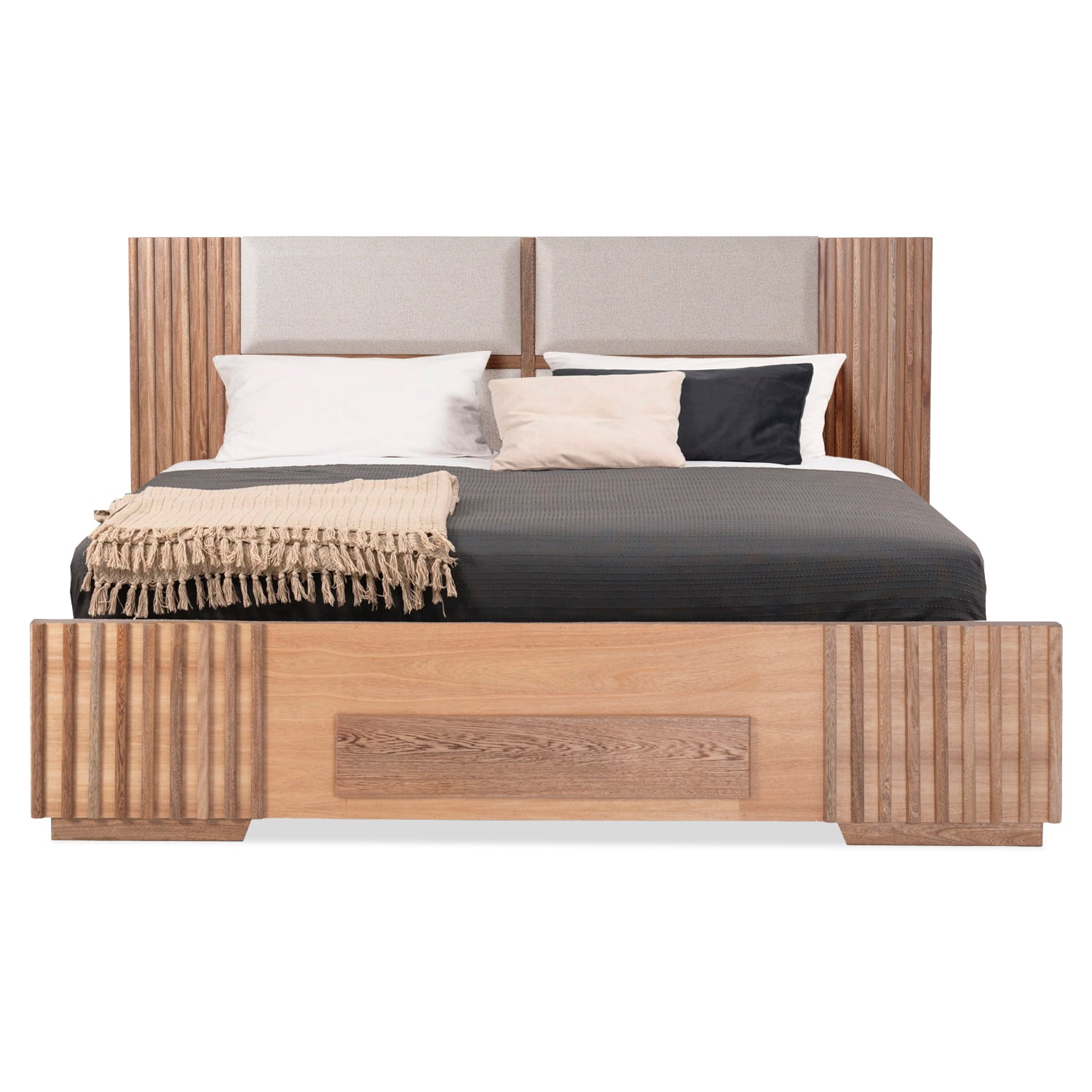 Cama King Texas Eurolino Beige, Natural
