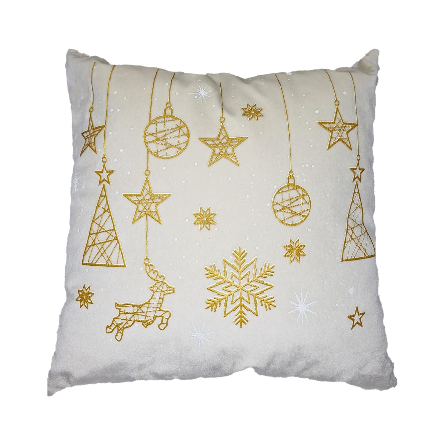 Cojin 45X45 Beige Destellos  Navidad