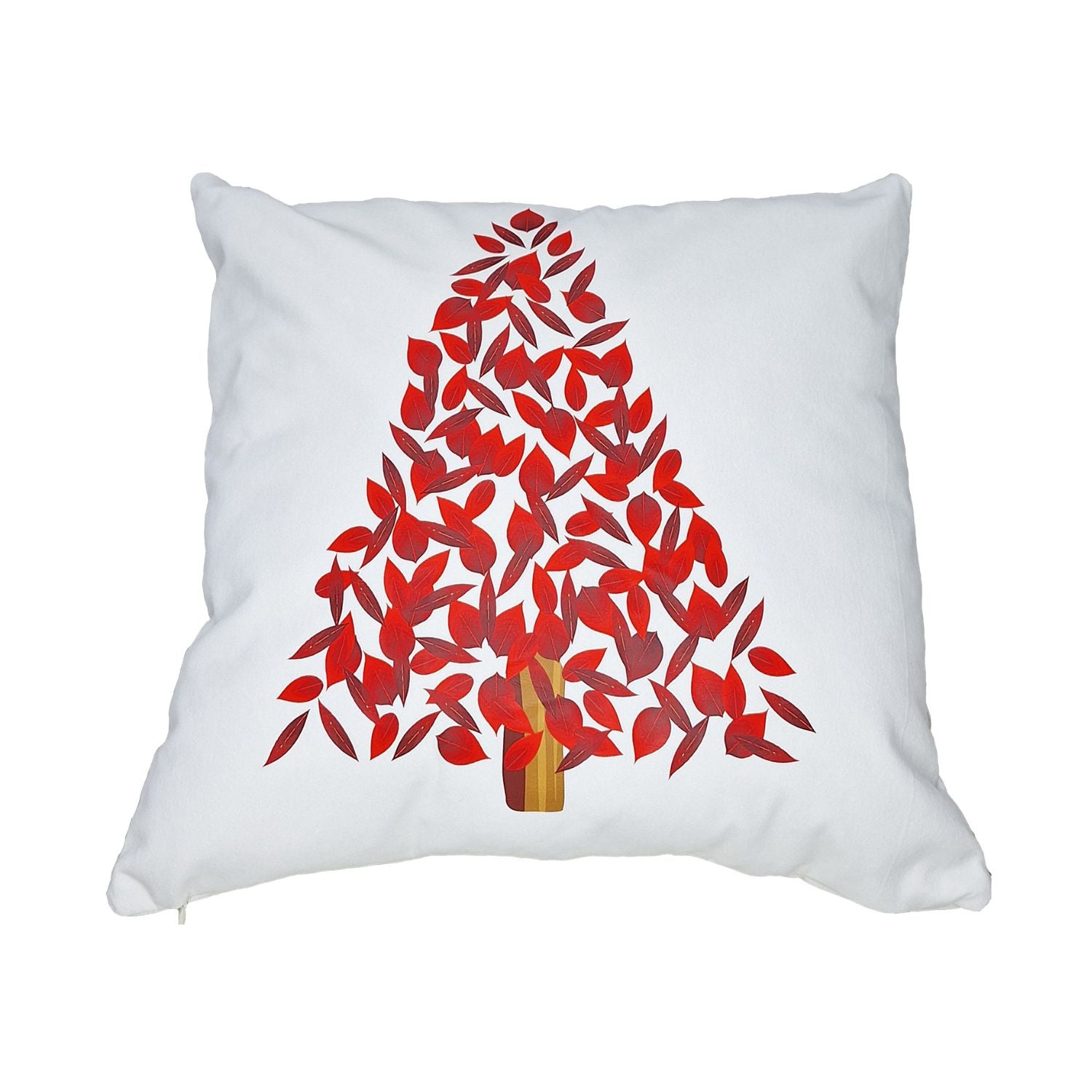 Cojin 45X45 Beige Arbol Rojo Navidad