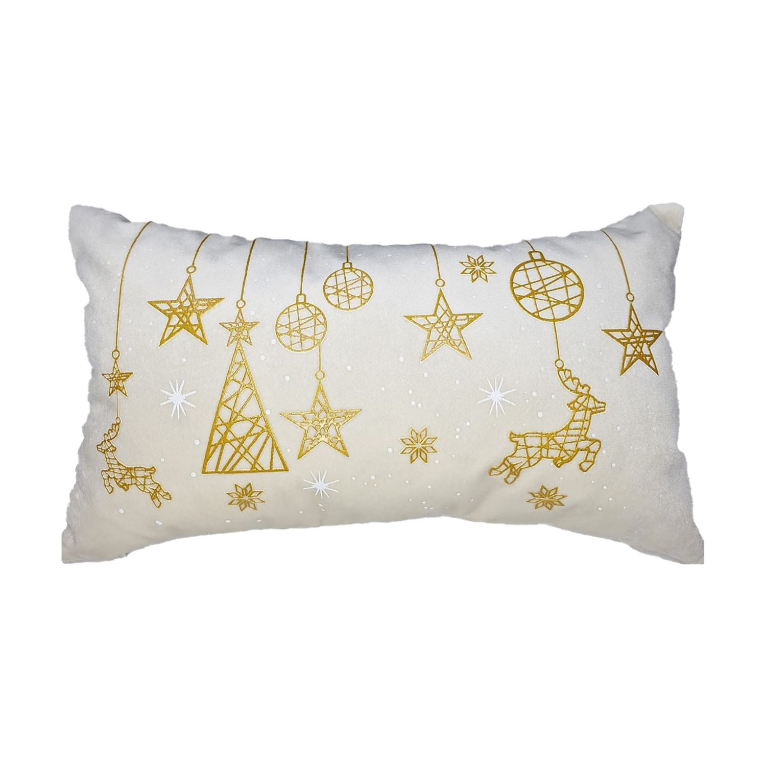 Cojin 30X50 Beige Destellos Navidad