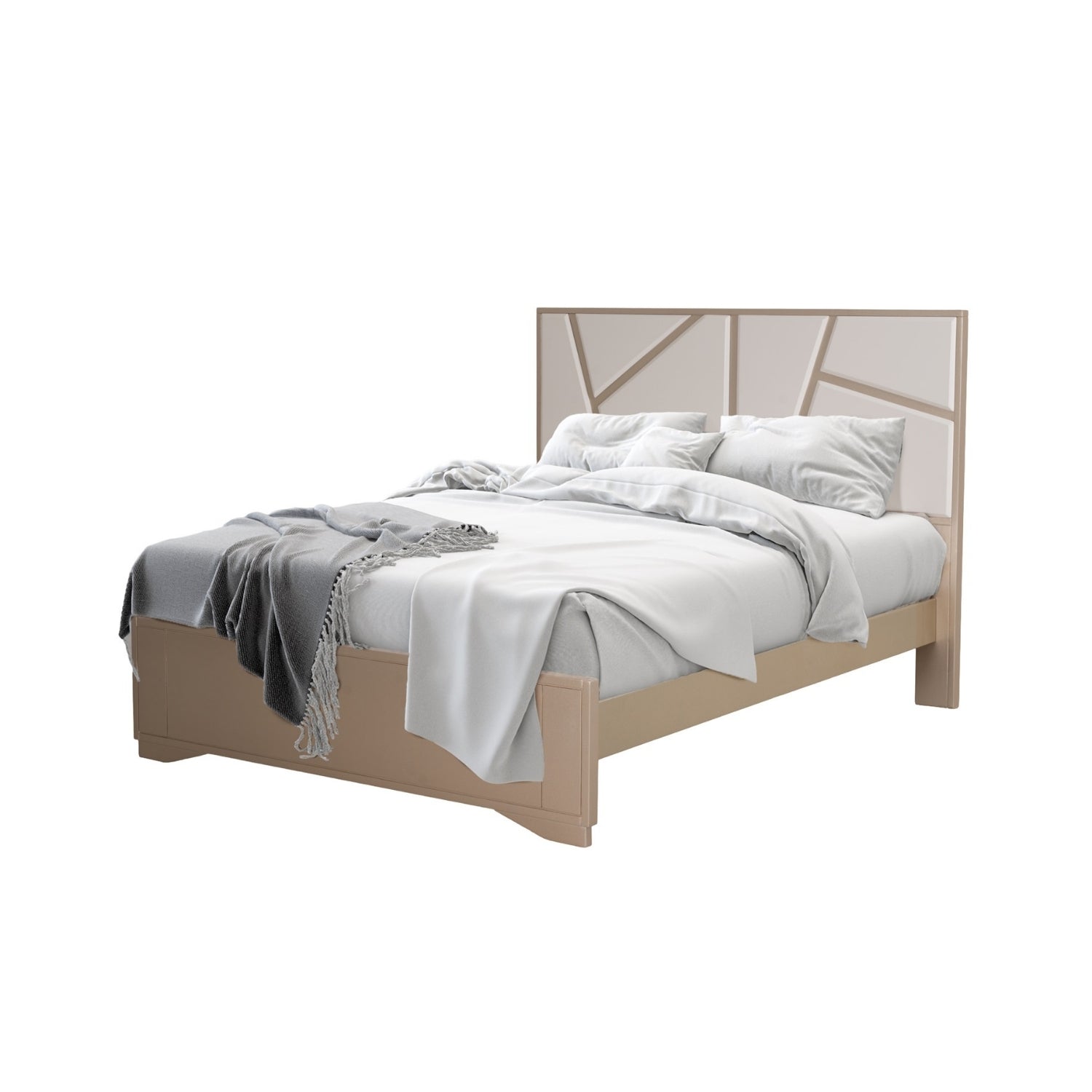 Cama Doble Rosbell Champaña, Off White
