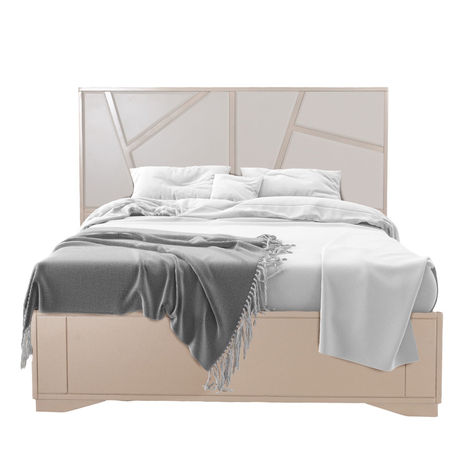 Cama Doble Rosbell Champaña, Off White