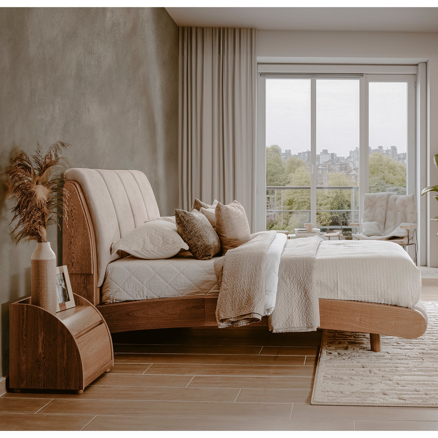 Cama Doble Estambul Beige, Natural