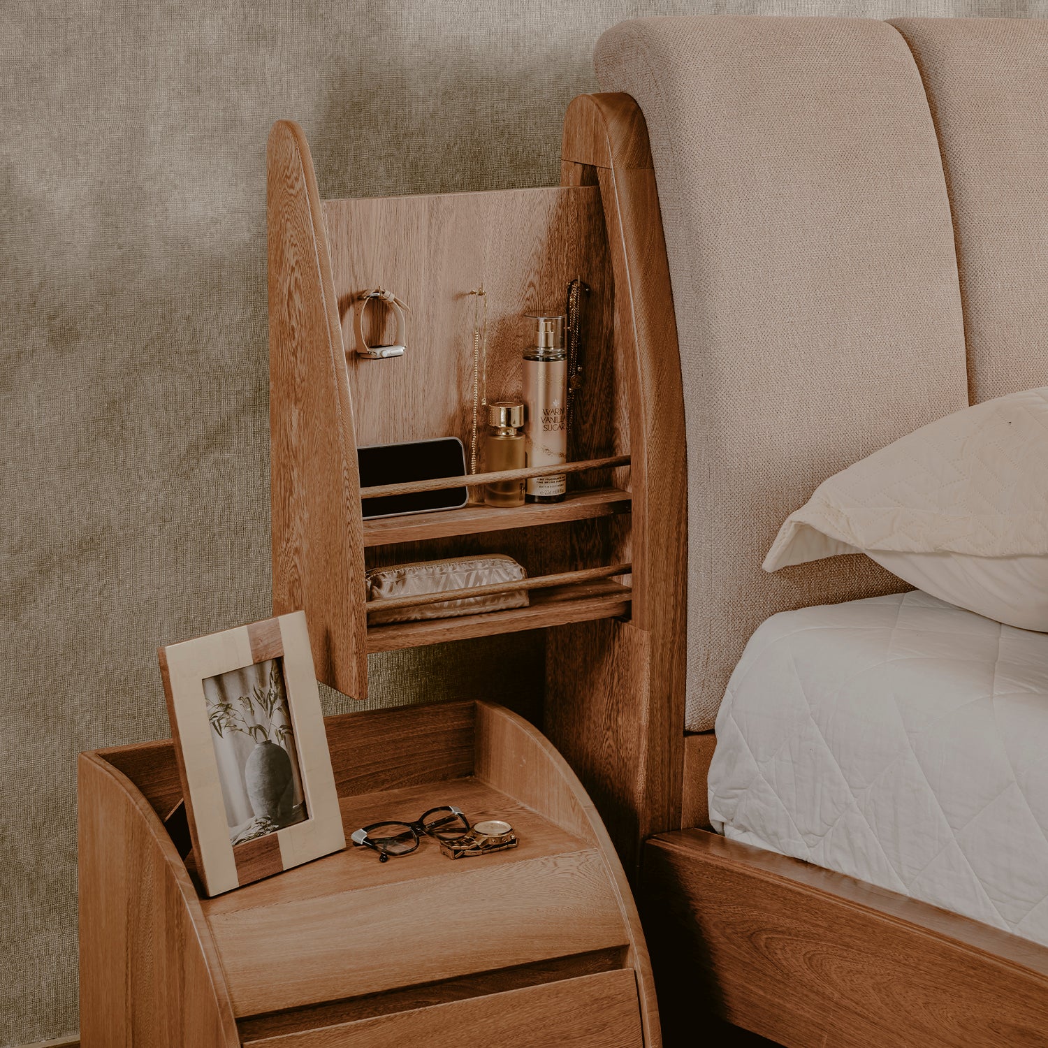 Cama Doble Estambul Beige, Natural