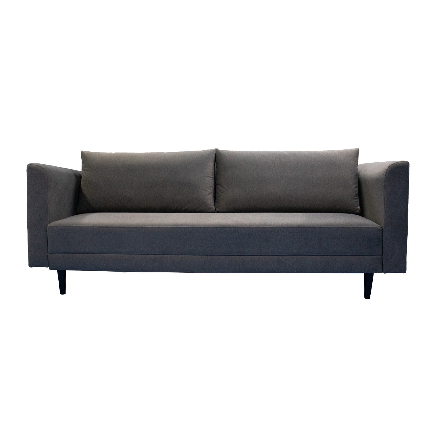 Sofá Cama Amberes Velvet Yalel Taupe, Caoba