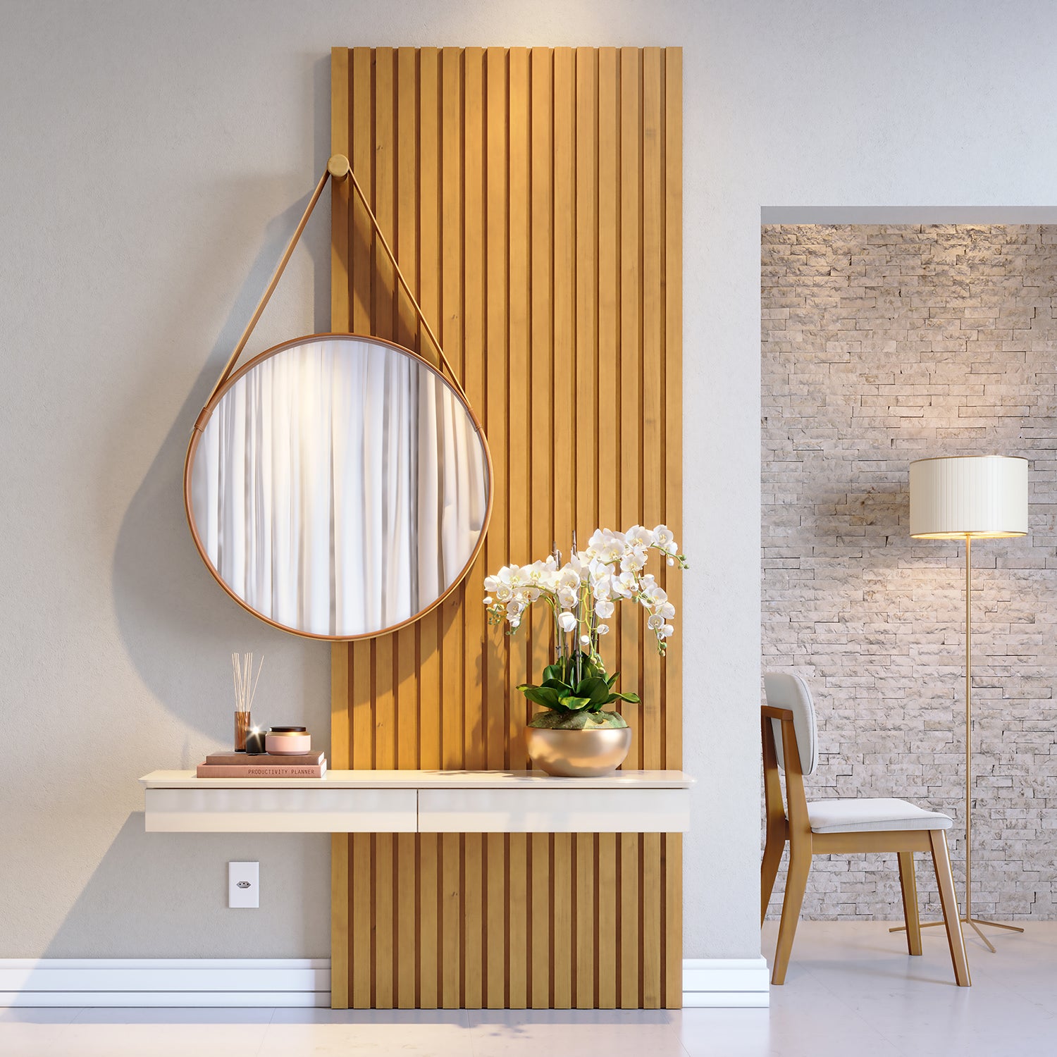 Consola Espejo Alicia 137X219 Natural