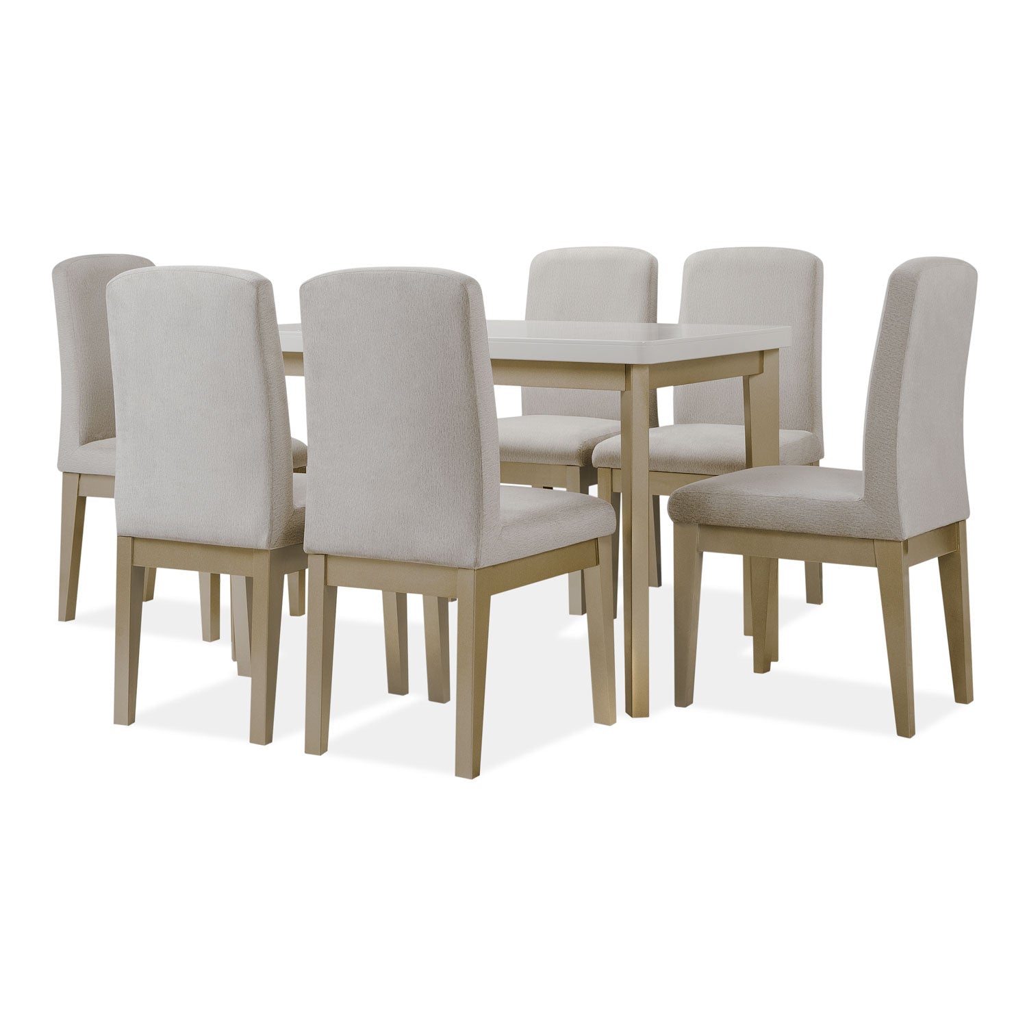 Comedor 6 Puestos Milu Velvet Suprema Sand,Champaña